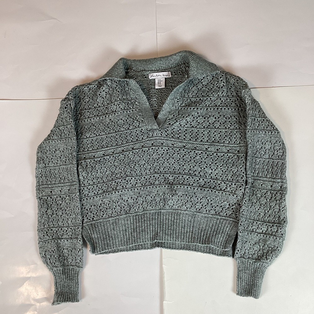 London Kaye Womens Sweater Sz XS Long Sleeve V Neck Pullover Comfort Soft